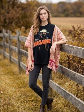 Handcrafted Upcycled Post Malone Kantha Tunic NWT One Size